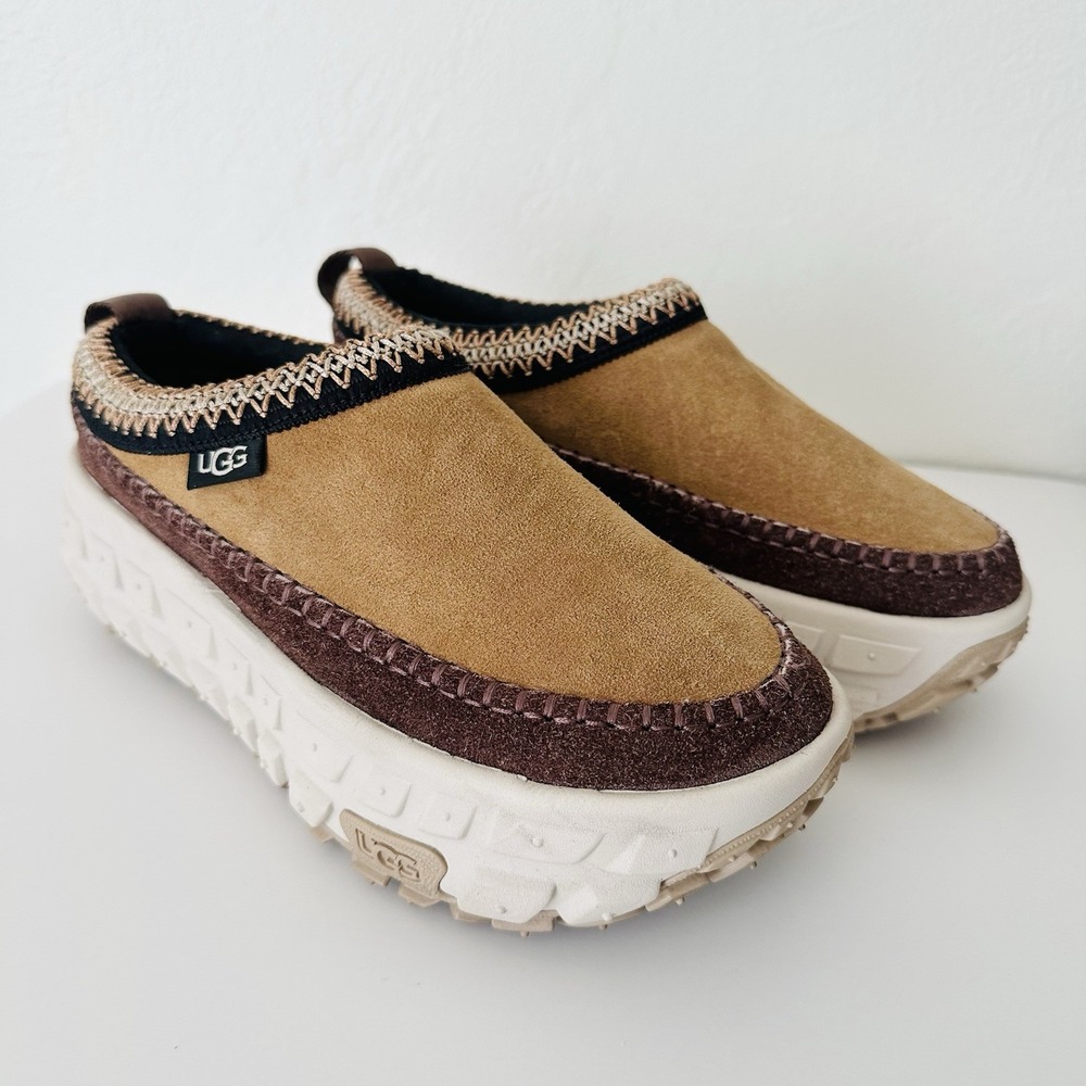 UGG Venture Daze 1155650 Womens 7 Mens 8 Suede Platform Clogs Slip On Brown
